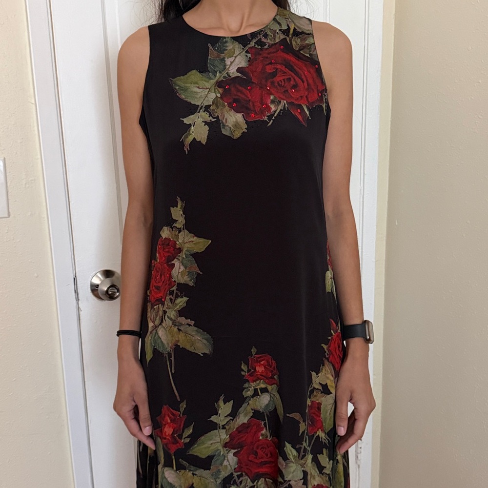 FORMAL ROSE PRINT GOWN - Picture 3 of 10